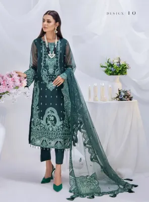 Adan’s Libas Organza Luxury Pret Stitched 3Pcs _ Sea Green 